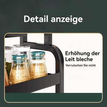 Постійна полиця для спецій з 3 ярусами, підставка для спецій з нержавіючої сталі, органайзер для спецій великої місткості, чорна кухонна полиця, для зберігання на кухонній стільниці, 3 яруси, стояча, чорний колір