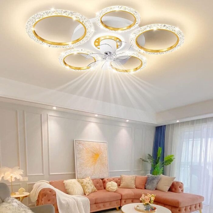 Вт світлодіодний стельовий світильник з регулюванням яскравості, стельовий вентилятор зі світлодіодним підсвічуванням, регульовано