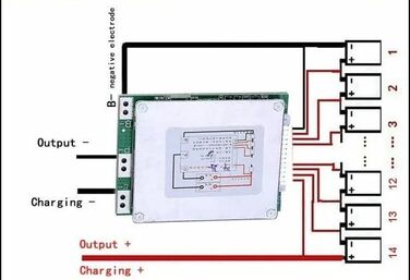 Акумуляторна плата захисту BMS PCB, збалансована, 14 S 52 V 35 A Li-Ion Li-polimer