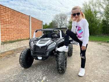 Дитячий електромобіль UTV XXL 24V 2 шт. місцевий, червоний, електромобіль для дітей 2 шт. місцевий, шкіряні сидіння, 2 двигуни по