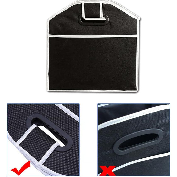 Органайзер для багажника, складаний контейнер для зберігання, з роздільними відсіками, вбудованими ручками, компактний дизайн, міцна тканина для автомобіля, дому, організації, подорожей, продуктів харчування