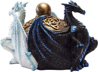 Тихоокеанські подарунки, фентезі, кельтське вузлування, подвійні дракони Інь-Янь, декоративна дрібничка, скринька для ювелірних виробів, фігурка, 5,75 дюйма завдовжки