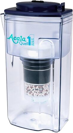 Фільтр для води AcalaQuell One Темно-синій Фільтр для води з активованим вугіллям Найвища продуктивність фільтра - багатошаровий Без BPA та BPB ReNaWa - Технологія Створює смачну, заспокійливу воду