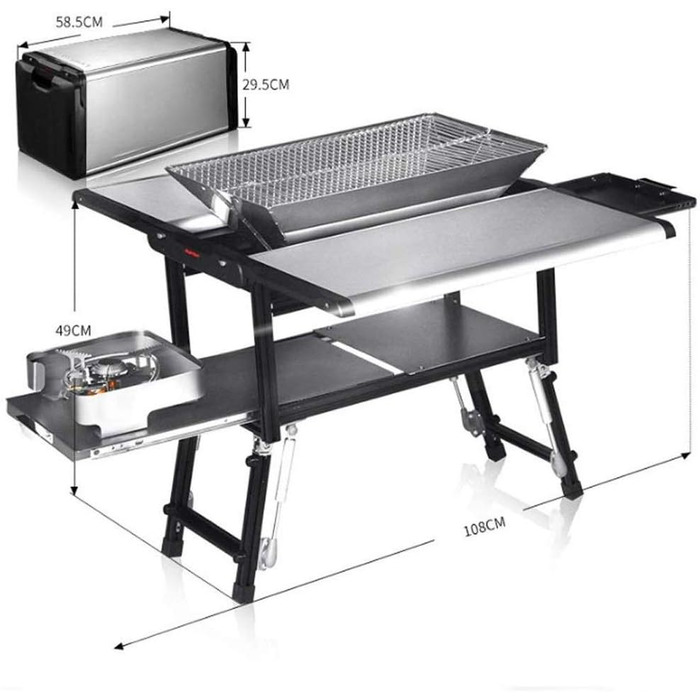 Гриль-барбекю Побутовий вугільний складаний гриль-стійка, алюмінієво-магнієвий сплав Багатофункціональні інструменти для гриля на