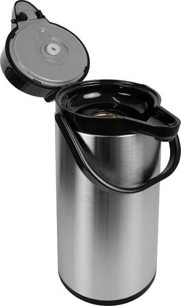 Ізольований глечик SARO з насосом 2,2 л Зовнішня частина з нержавіючої сталі, внутрішня частина зі скла Ручка для перенесення Для гарячих та холодних напоїв (один)