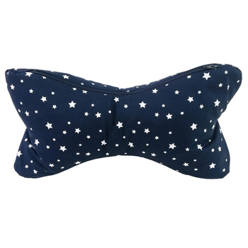 Подушка для читання Biona/Кістка для читання/Кісткова подушка 35x18 см (Бавовна з маленькими блакитними зірками, зі вставкою)