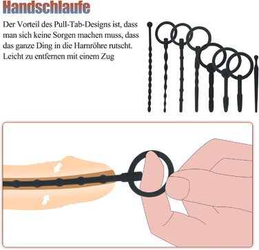 Розкішний набір з 8 уретральних розширювачів, силіконовий уретральний розширювач, багатофункціональні пробки, секс-іграшки, пеніс, стимуляція простати, еротична секс-іграшка для чоловіків, соло (чорний)