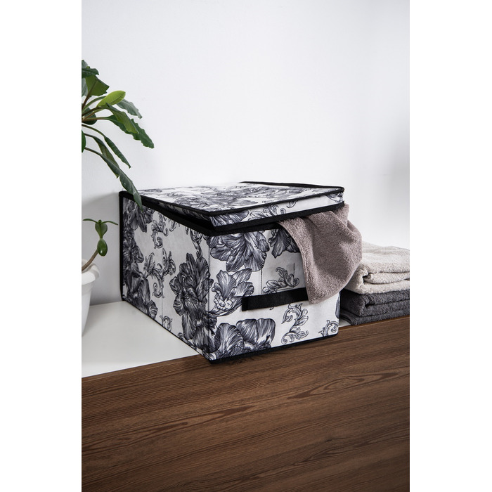 Кошик Idea Home NP-101L Anthracite Flowers 40x30x25 см  (7058548)
