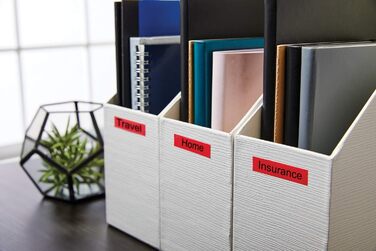 Оригінальна етикеточна стрічка DYMO D1 Чорний на червоному 19 мм x 7 м Самоклеюча етикеточна стрічка Для принтера етикеток LabelManager, чорний на червоному, 19 мм x 7 м