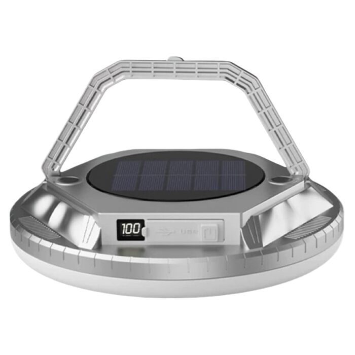 Ліхтар для кемпінгу, 1600 люмен, сонячний комплект для виживання, водонепроникний світлодіодний ліхтар, для використання на вулиці, у саду, на подвір&39ї, на патіо, на балконі, для походів, для бекпекінгу, сріблястий