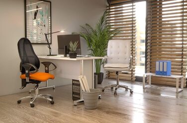 Офісний стілець Topstar Open Point SY Deluxe з регульованими по висоті підлокітниками, чорний, чорна сітчаста спинка