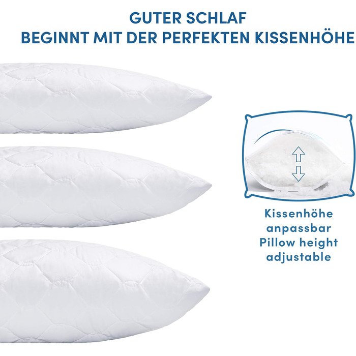 Подушка Medicate з мікрофібри від алергії 80x80 см - Гіпоалергенна подушка з наповнювачем з порожнистих волокнистих кульок - Подушка 80x80 см - Можна прати при температурі до 95 градусів, зроблено в Німеччині, 80 x 80 см