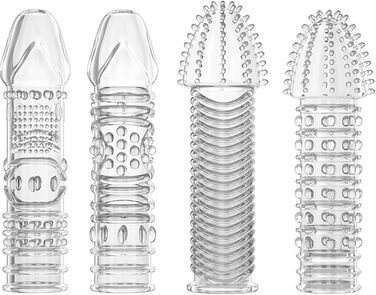 Набір з 4 силіконових насадок на пеніс QUEEN'S STORY