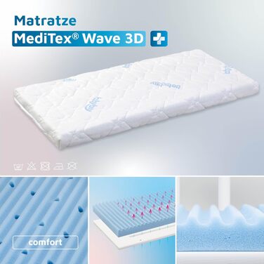 Матрац для ліжечка Babybay MediTex Wave 3D підходить для моделі Midi, підходить для моделей Midi та Mini
