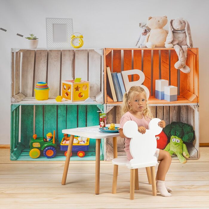 Дитячий стіл, дерев&39яний стіл для дитячої кімнати 50 x 60 x 47 см, подарунок для дітей віком 2, 3, 4, 5, 6, 7 років, меблі для самостійного складання - стіл для дітей