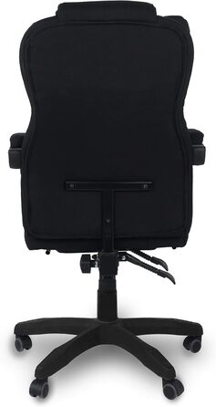 Офісне крісло, ергономічне стільце для столу, крісло керівника з тканини з м&39якими підлокітниками та підголівником, регульоване по висоті крісло, що обертається на 360, крісло, що обертається з тканини, колір чорний