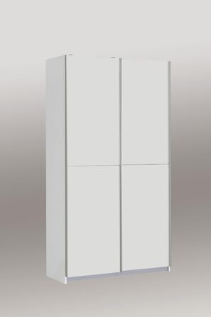 Біла багатофункціональна шафа, сучасна, 2-дверна з полицями, шафа з розсувними дверима, вішалка для пальто, дерев&39яний композит, матово-білий колір, 120 см завширшки x 42 см завглибшки x 190,5 см заввишки. Біла матова багатофункціональна шафа, окремий б