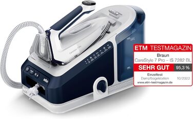 Парова прасувальна станція Braun CareStyle 7 Pro IS 7282 BL - парова праска з підошвою FreeGlide 3D, функція iCare, знімний резерв