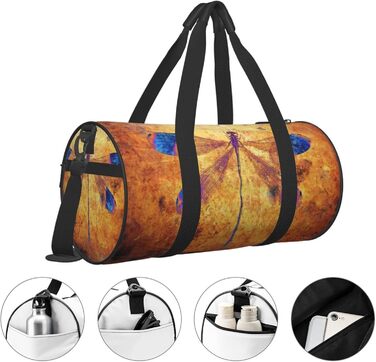 Дорожня сумка-тоут з дизайном стрекози, бурштиновий колір, міцна сумка для йоги та подорожей