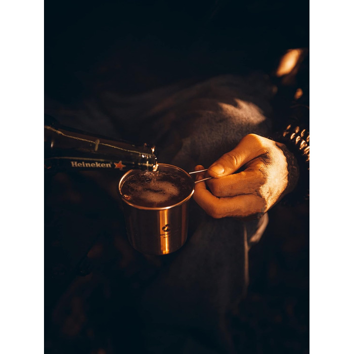 Пивний кухоль Campingmoon 304 з нержавіючої сталі, маленький, 210 мл, S-190 (комплект з 2 предметів), сріблястий