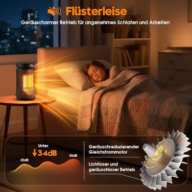 Енергозберігаючий електричний вентилятор-обігрівач, керамічний PTC 2000 Вт, 4 режими, 24-годинний таймер, портативний обігрівач з термостатом та пультом дистанційного керування, захист від перегріву та перекидання для спалень та віталень