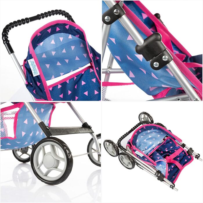 Коляска для ляльок Kinderplay лялькова коляска-баггі, коляска - дитяча іграшка, лялькова коляска для ляльок, сучасна, KP0280T Navy