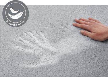 М&39який килимок для ванної кімнати andiamo Arezzo - нековзний килимок для ванної, можна прати в пральній машині та він довговічний, абсорбуючий килимок для ванної та душу, 80 x 80 см, сірий 80 x 80 см (квадратний) сірий