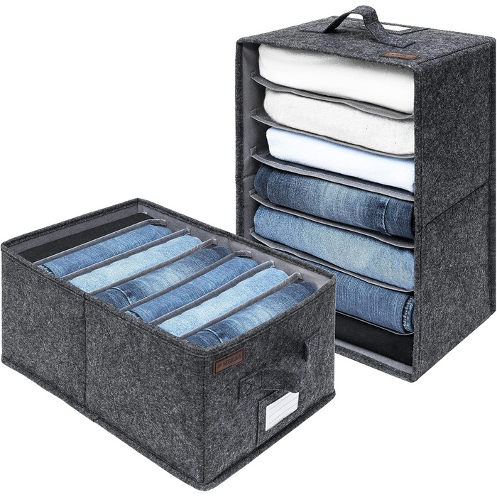 Організатор для штанів MEKAA - набір з 2 шт. - ідеальний органайзер для штанів, джемперів і т.д. - Складаний органайзер для одягу