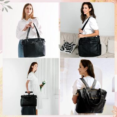 Пеленальна сумка MOMINSIDE, сумка-сумка, шкіряна пеленальна сумка, рюкзак з 14 кишенями для мами, тата, список бажань для дитини,