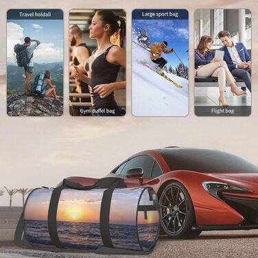 Спортивна сумка, дорожня сумка, пляжна сумка, з принтом, сумка на нічліг, чорна, універсальний розмір, сумка для подорожей