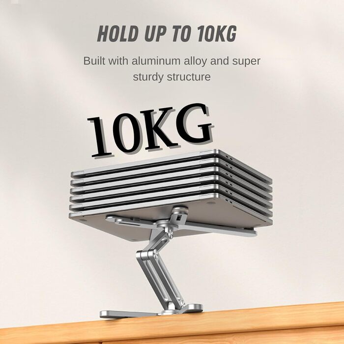 Підставка для ноутбука з поворотною базою на 360, регульована по висоті, ергономічна складана підставка для ноутбука, сумісна з iPad та MacBook/всіма ноутбуками до 16 дюймів (срібляста)