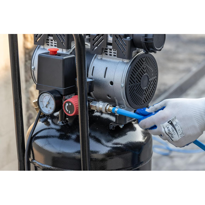 Вертикальний повітряний компресор FIAC SUPERSILENT 50V, безмасляний, максимальний тиск 8 бар, 1 к.с., бак 50 л, рівень шуму 58 дБ