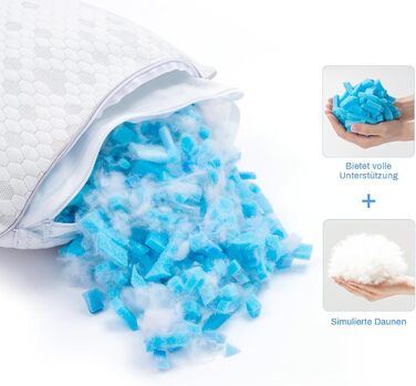 Комплект із 2 подушок/подушок для голови 40x80 см, подушки з піни з ефектом пам&39яті, регульована висота з блискавкою, подушка для шиї, яку можна прати, дихаюча подушка з піни, м&39яка та підтримуюча подушка для сну 40x80 см*2