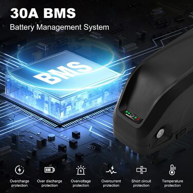 Акумулятор для електровелосипеда 36V / 48V (10Ah – 22.5Ah) із зарядним пристроєм, замком та індикатором заряду