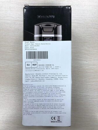 Автомобільний чайник Memows, Автомобільний чайник 12V Туристичний чайник 500 мл, 12 Вольт Кемпінговий чайник Прикурювач 304 Нержавіюча сталь з РК-дисплеєм і контролем температури для автомобільної вантажівки