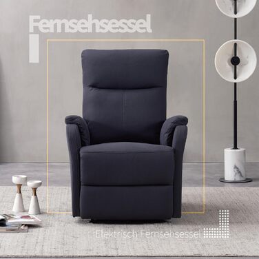 Розслаблююче крісло-реклайнер, масажне крісло з електрорегулюванням, ергономічне крісло для перегляду телевізора, роботи та сну (Roland Grey)