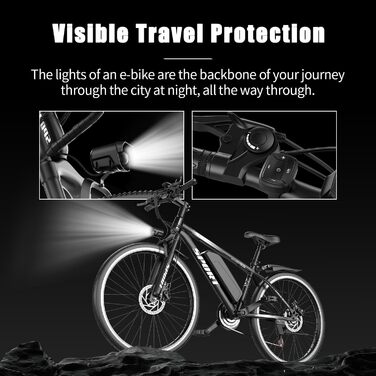 Електровелосипед ASKGO, 26-дюймовий електровелосипед для чоловіків та жінок з дисковими гальмами, акумулятор 48 В 10 АГ, запас ходу 80 км, позашляховий гірський електровелосипед, 7-швидкісний електровелосипед для гір та поїздок на роботу, багатофункціонал