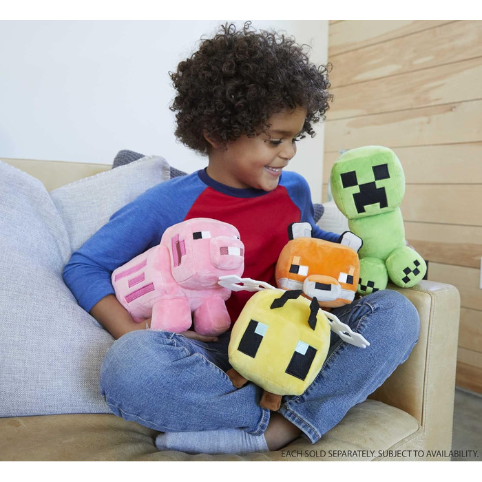 М'яка іграшка Minecraft від Mattel, 21 см, для колекціонерів та фанатів від 3 років, HBN42, Рожева