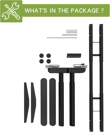 Каркас столу Radlove з подвійним двигуном та регулюванням висоти, регульовані ніжки підставки для столів розміром від 120 до 178 см з 4 функціями пам&39яті (чорний циліндричні ніжки)