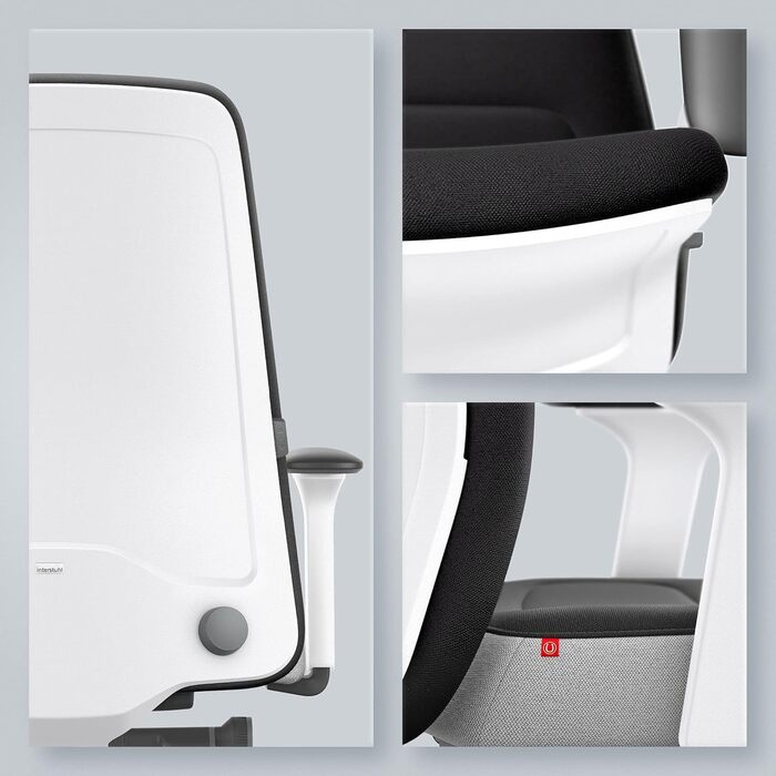 Офісне крісло Interstuhl Every Interior Edition ергономічне крісло для столу та ігор поперекова підтримка для здоровішого сидіння поєднує здорове та активне сидіння (чорний білий)