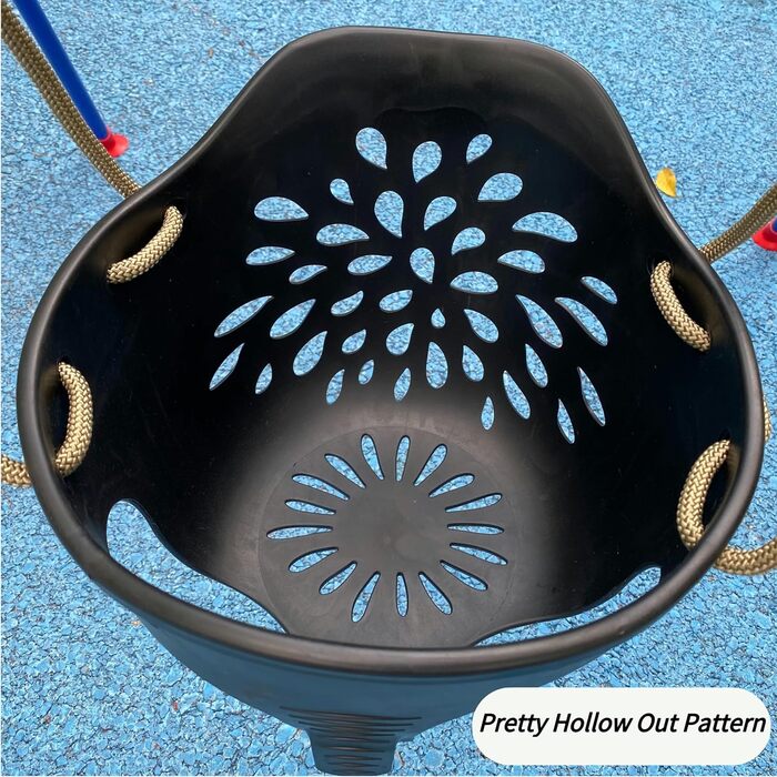 Додаткові аксесуари для дитячих гойдалок на відкритому повітрі, висока спинка, сидіння гойдалки з регульованою мотузкою та 4 караб