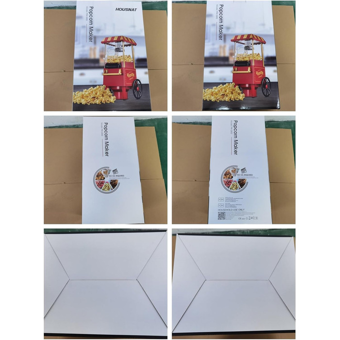 Машина для приготування попкорну HOUSNAT Гаряче повітря - Ретро маленька машина для приготування попкорну - Знежирена безолійна та здорова закуска Mas - Машина для приготування попкорну 1200 Вт для дому - Ніч кіно та Різдво - Червоний