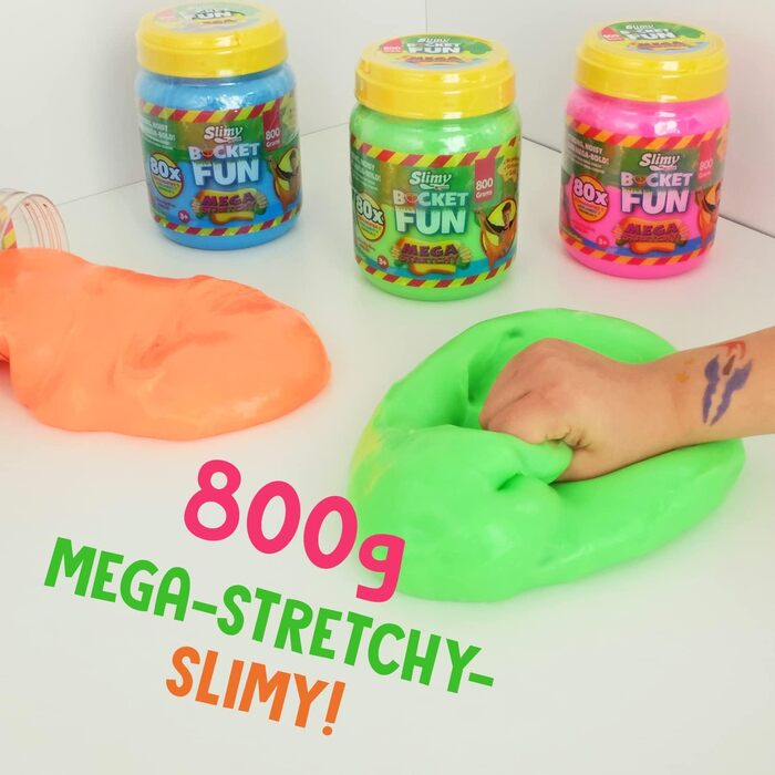 Г - Оригінальний пластилін для ігор Slimy Mega Slime, розваги для дітей зі слизом у надвеликому відрі, еластичний пластилін для ігор в подарунок дітям (від 3 років), колір рожевий, 800