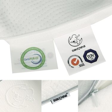 Дитяча подушка SIKAINI - Охолоджуюча тканина з принтом ведмедя, Піна з ефектом пам'яті, Ергономічний дизайн, Дихаюча, Ідеально під