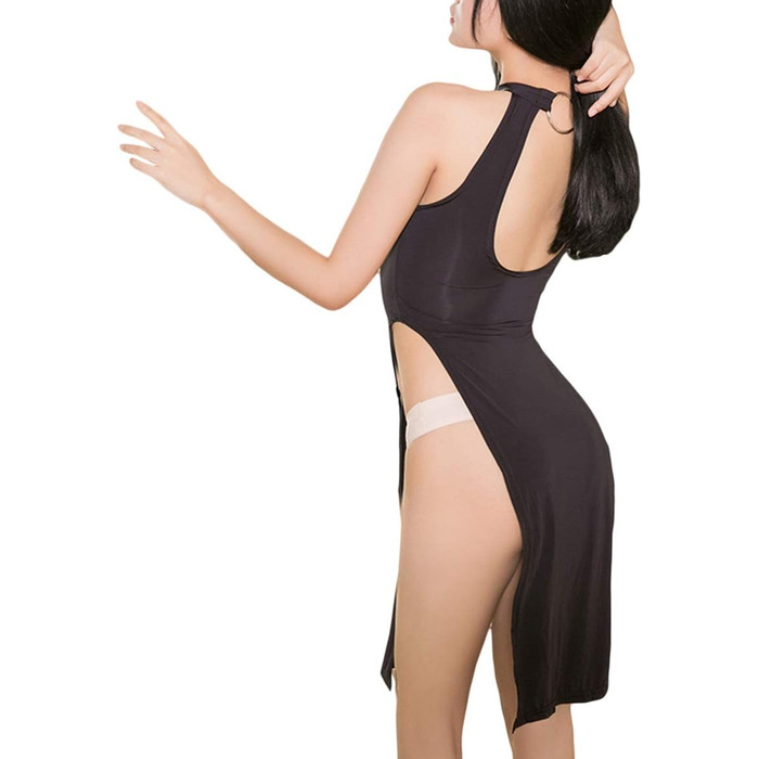 Міні-сукня для сну YUANMO для жінок, комфортна, сексуальна, чорна, універсальний розмір