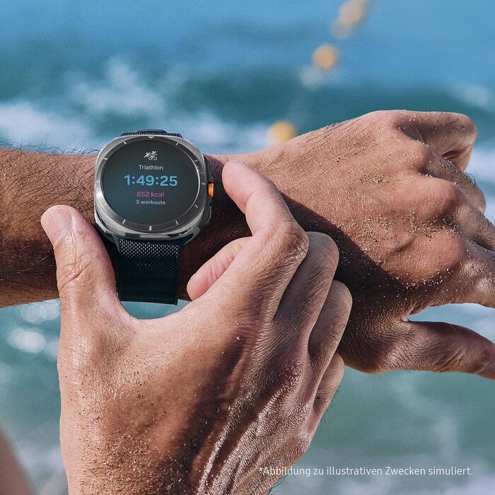 Розумний годинник Samsung Galaxy Watch Ultra (2025) з Galaxy AI, фітнес-годинник, морський ремінець, титановий корпус, кнопки швидкого доступу, подвійний GPS, 64 ГБ пам&39яті, 47 мм, LTE, титаново-синій, 3-річна гарантія виробника, титаново-синій S/M/L - 