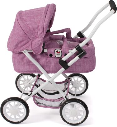 Коляска для ляльок Smarty, для дітей від 2 років, джинсовий рожевий, 555-62, 56 x 37 x 56 см, 2000 -