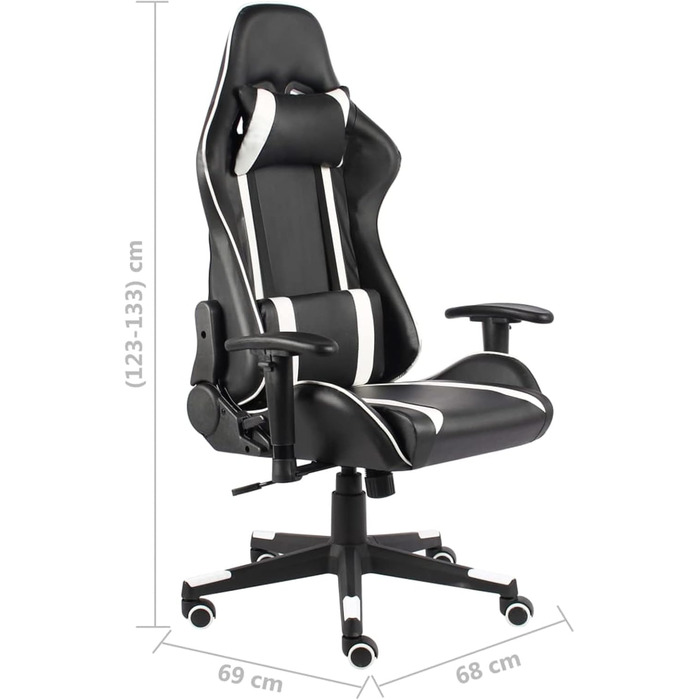 Обертове ігрове крісло, білий ПВХ, крісло для ПК, ігрове крісло для хлопчиків, обертове крісло