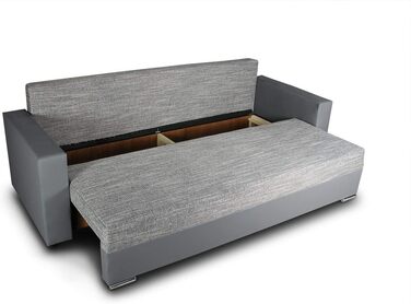 Диван-ліжко Bird - диван зі сном та відділенням для зберігання речей, розкладний диван, розкладний диван з хромованими ніжками, кушетка, комплект диванів, комплект диванів (Білий Сірий (Dolaro 511 Berlin 01))