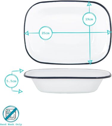 Форма для пирога Argon Tableware з білої емалі - 25,5 см - темно-синя